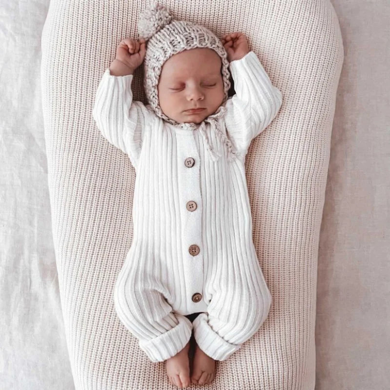 Chunky Rib Knit Baby Jumpsuit