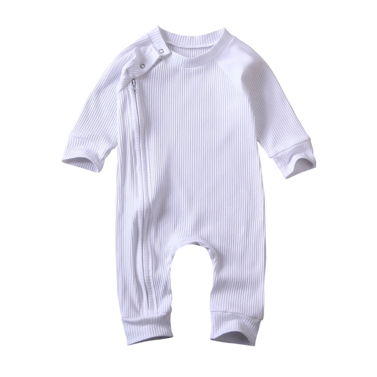 Knit Long Sleeve Side Zipper Jumpsuit