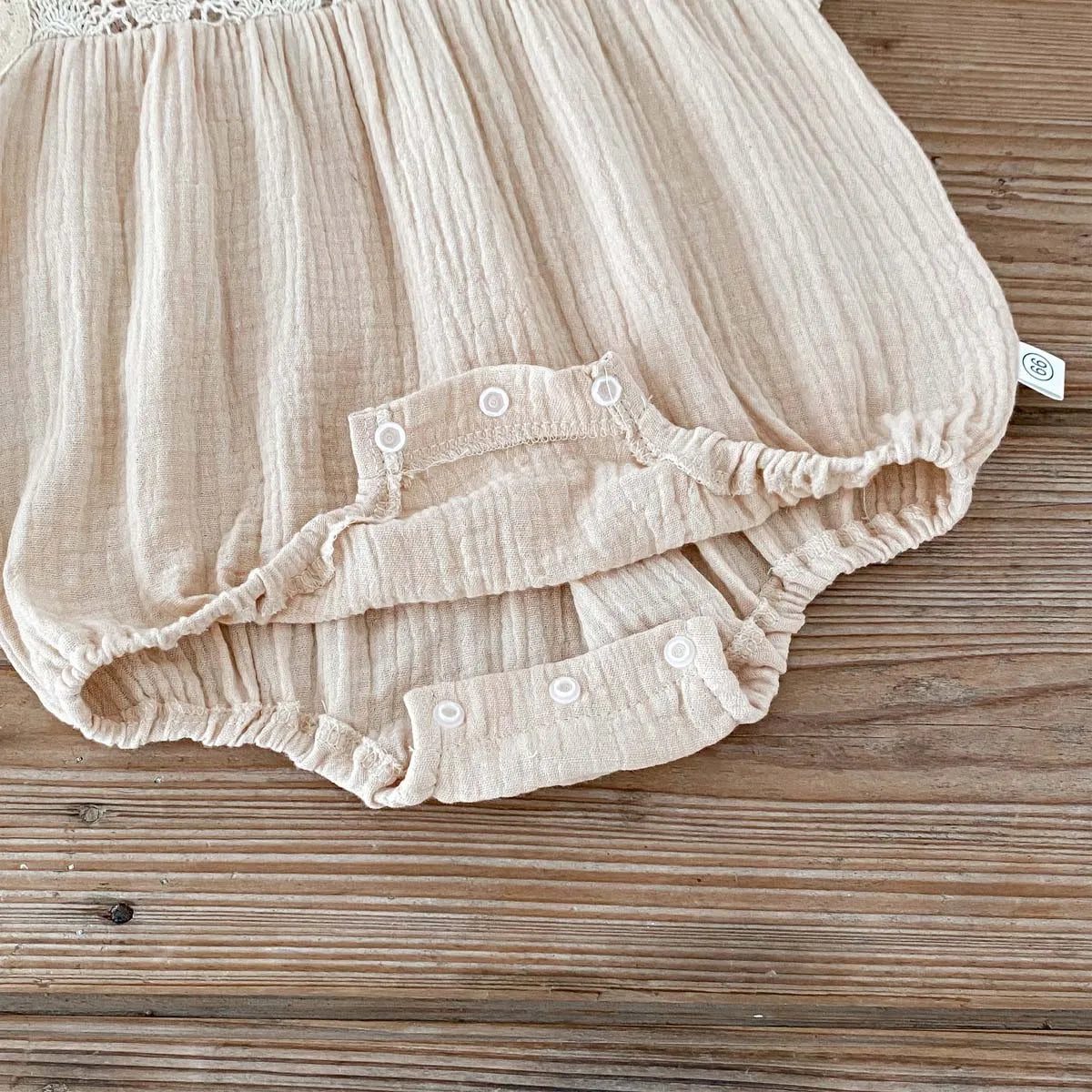 Summer Lace Baby Romper (Beige)