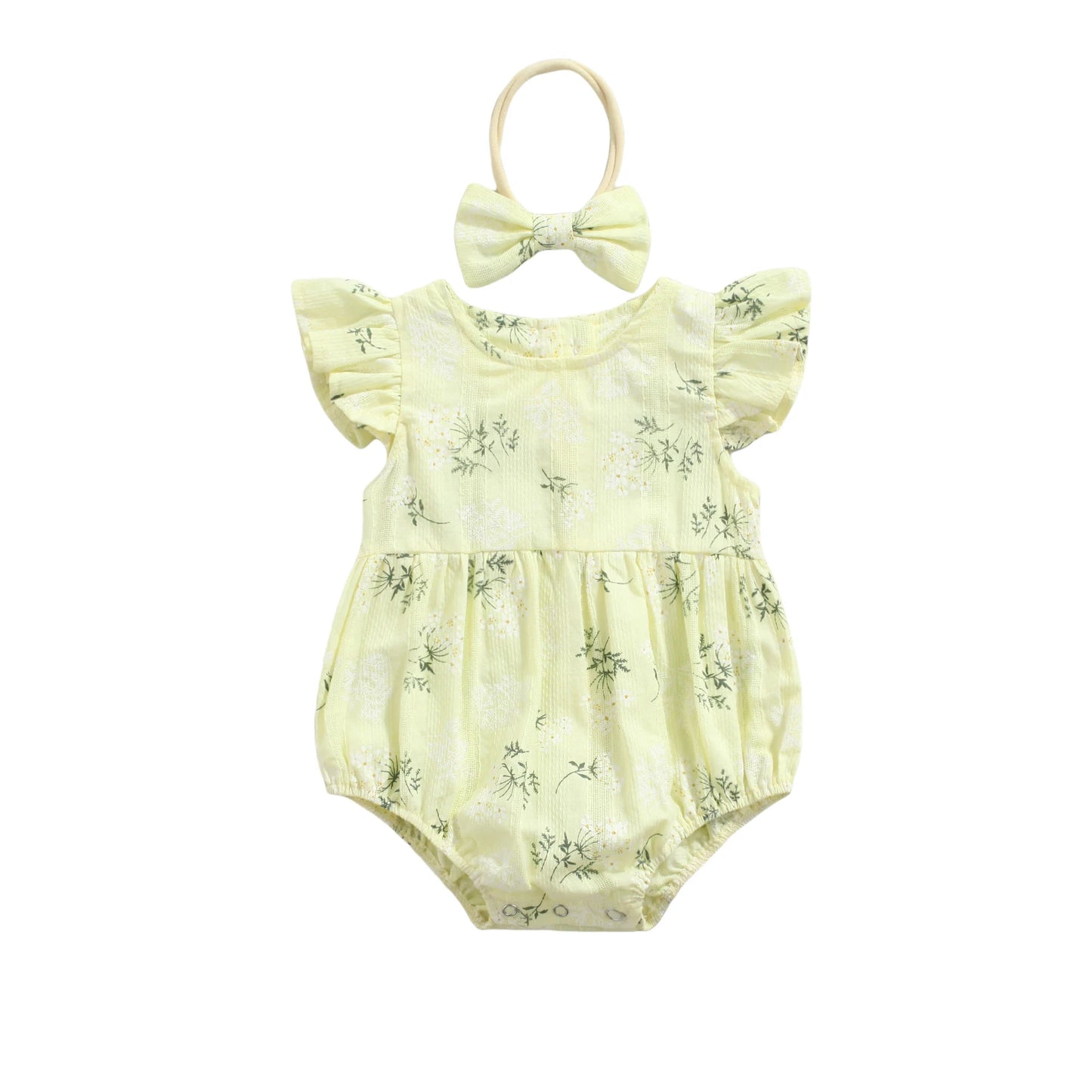 Floral Romper with Hairband