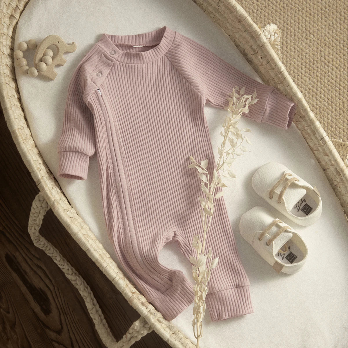 Knit Long Sleeve Side Zipper Jumpsuit