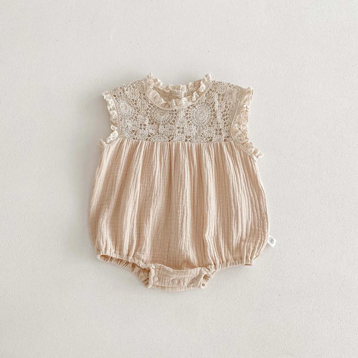 Summer Lace Baby Romper (Beige)