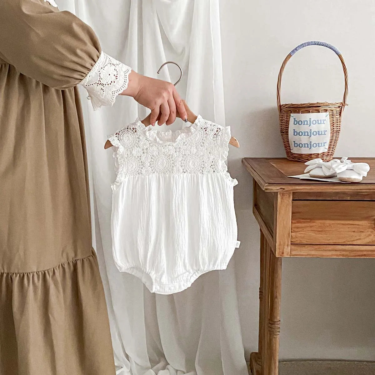 Summer Lace Romper (White)