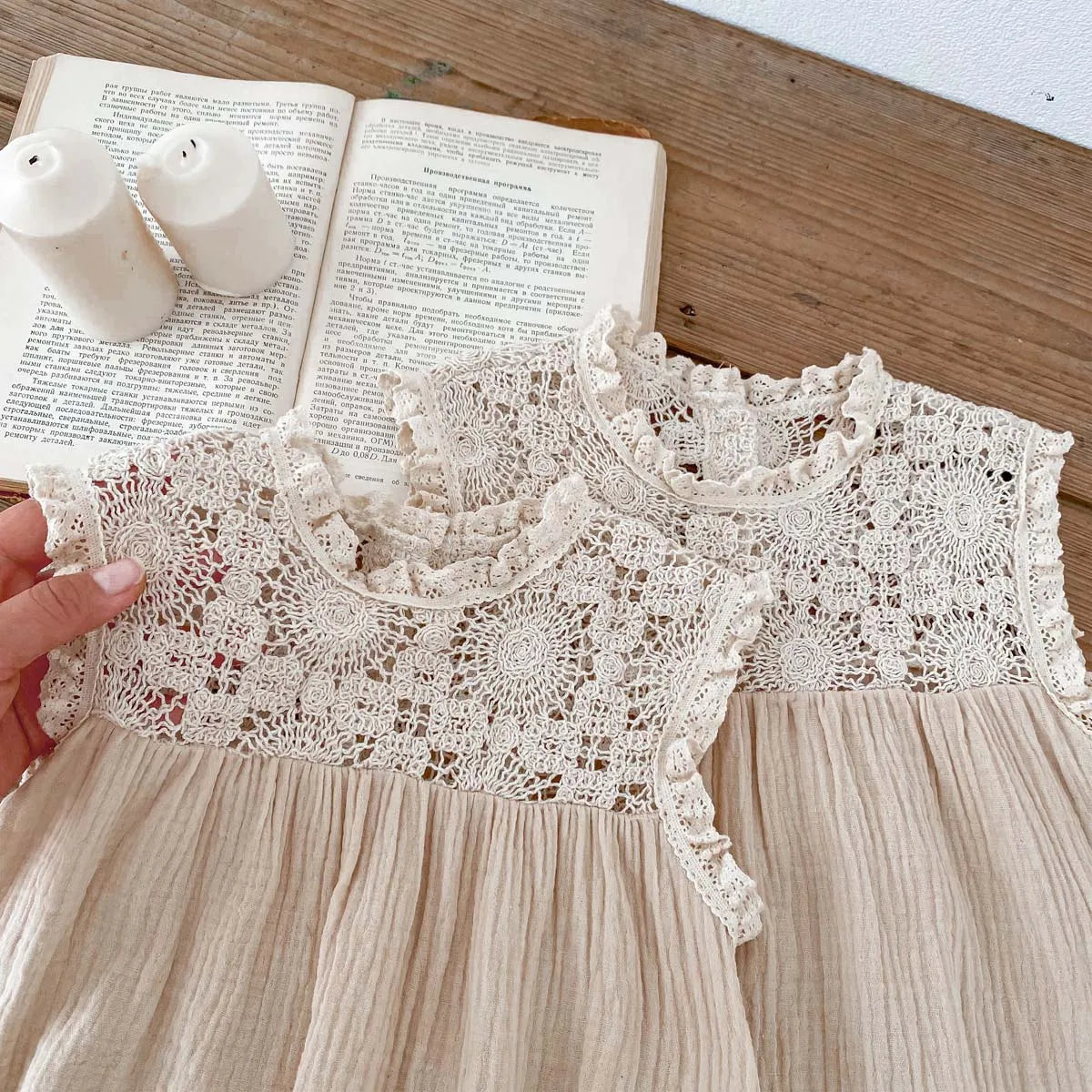 Summer Lace Baby Romper (Beige)