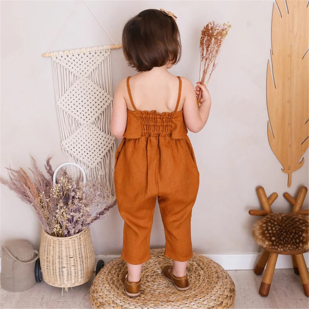Girls Linen Romper