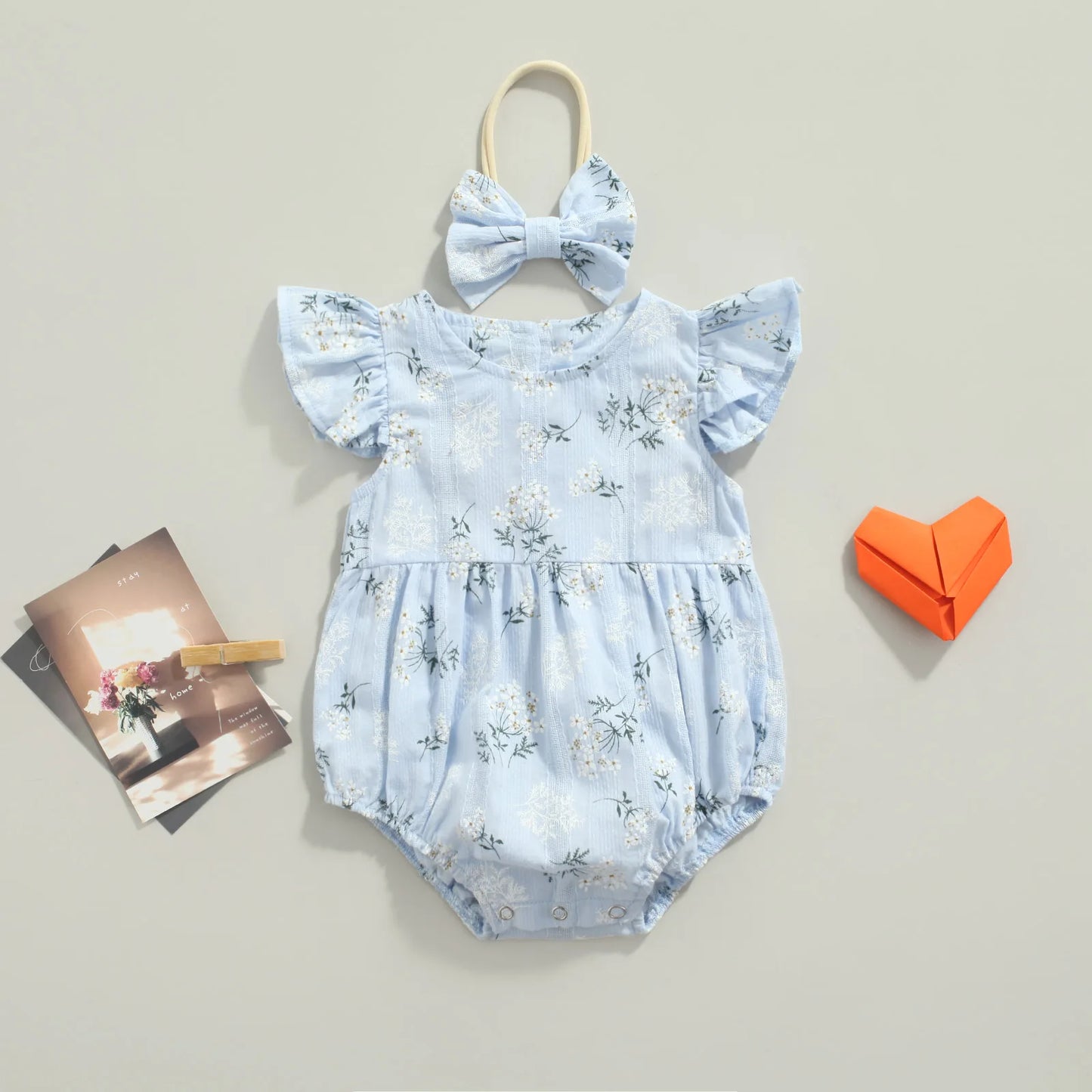 Floral Romper with Hairband