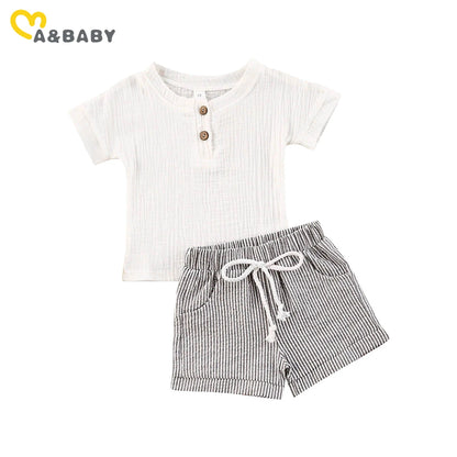 Short Sleeve T-shirt & Striped Shorts