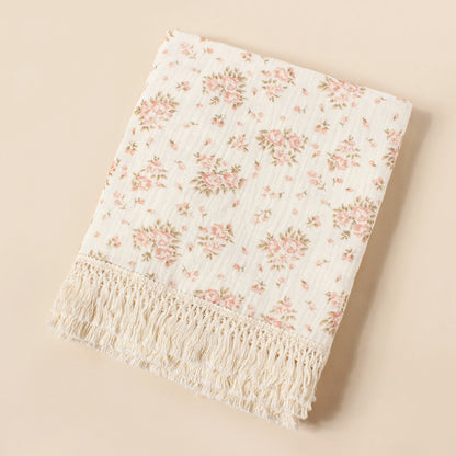 Baby Cotton Tassel Double Layer Muslin Swaddle Blanket