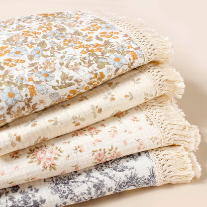 Baby Cotton Tassel Double Layer Muslin Swaddle Blanket