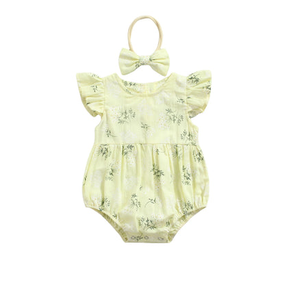 Floral Romper with Hairband