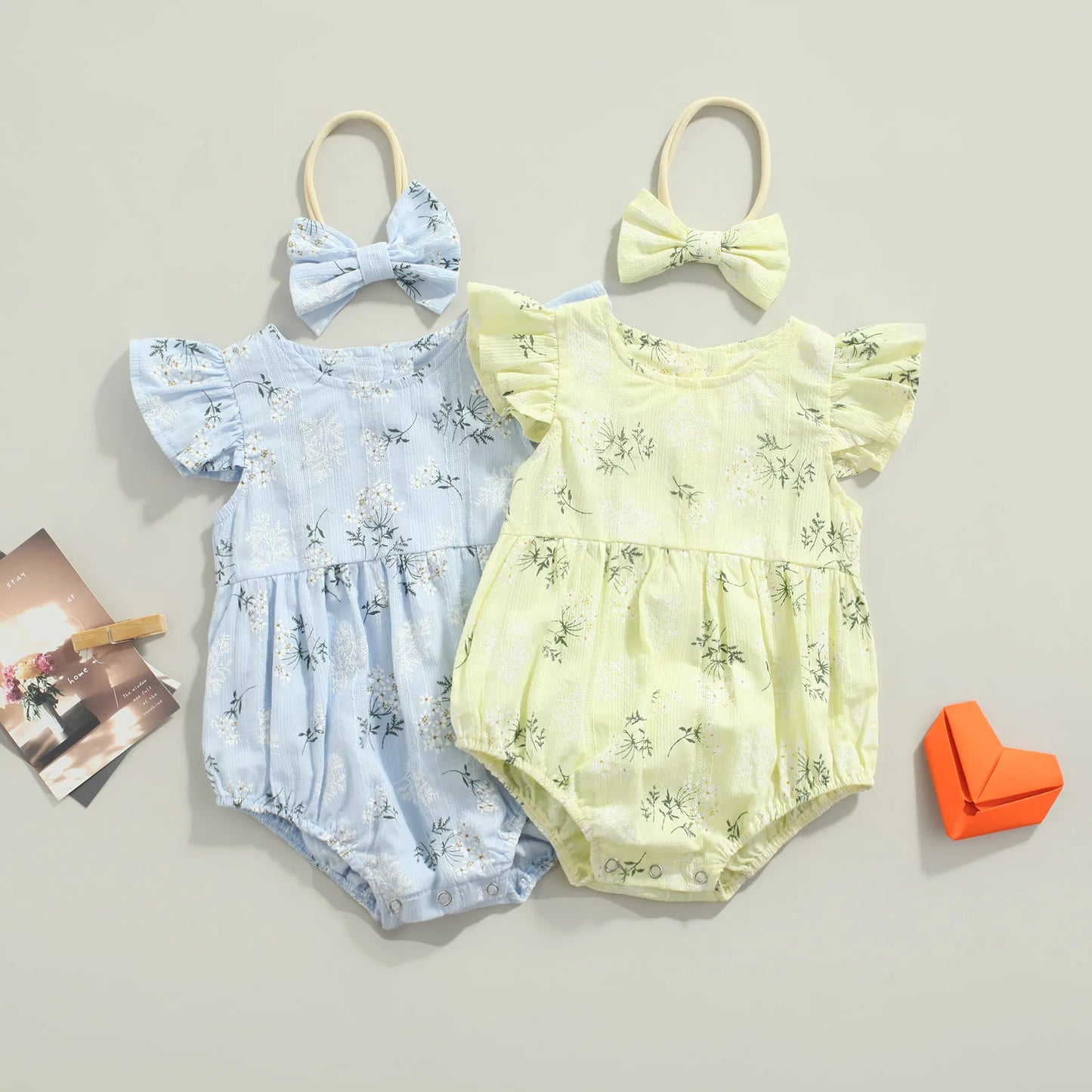 Floral Romper with Hairband