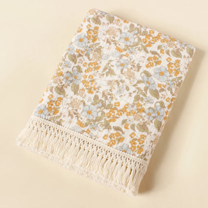 Baby Cotton Tassel Double Layer Muslin Swaddle Blanket