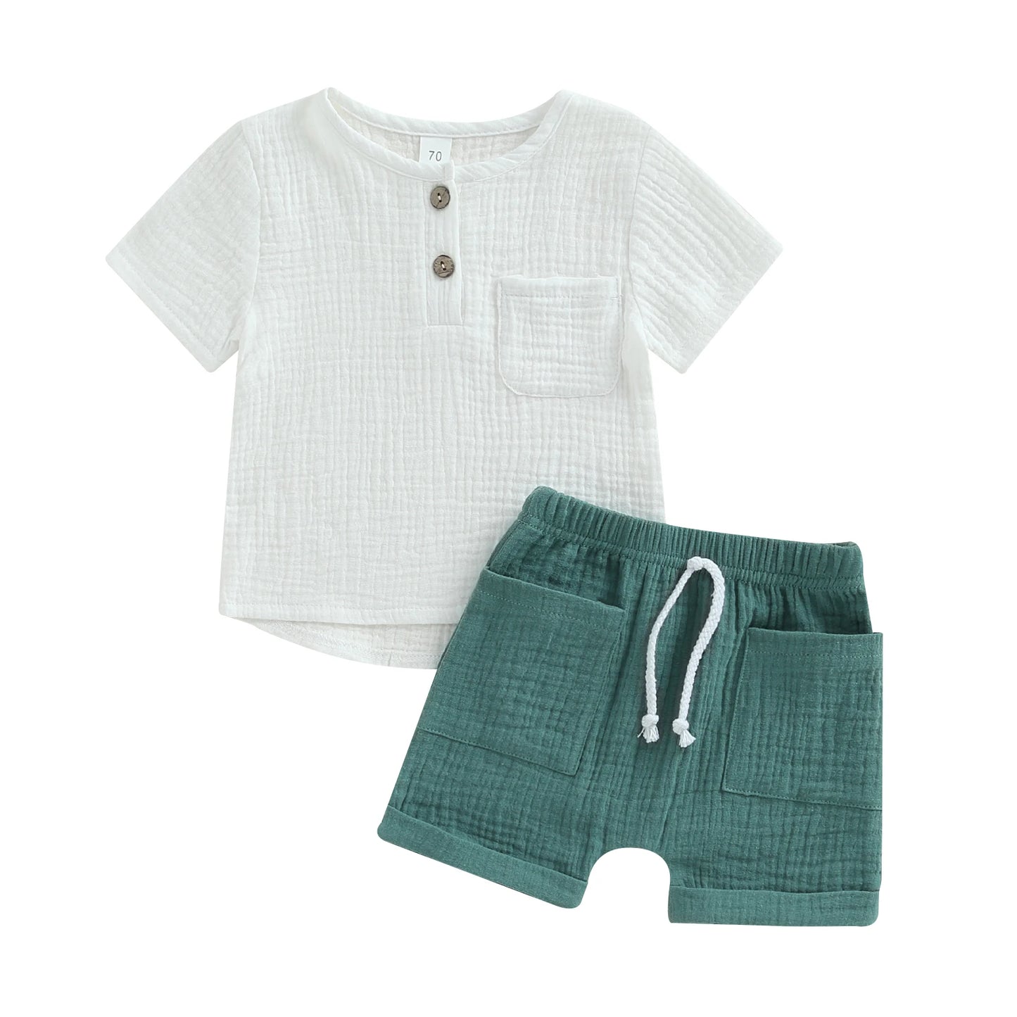 Short Sleeve T-shirt & Striped Shorts